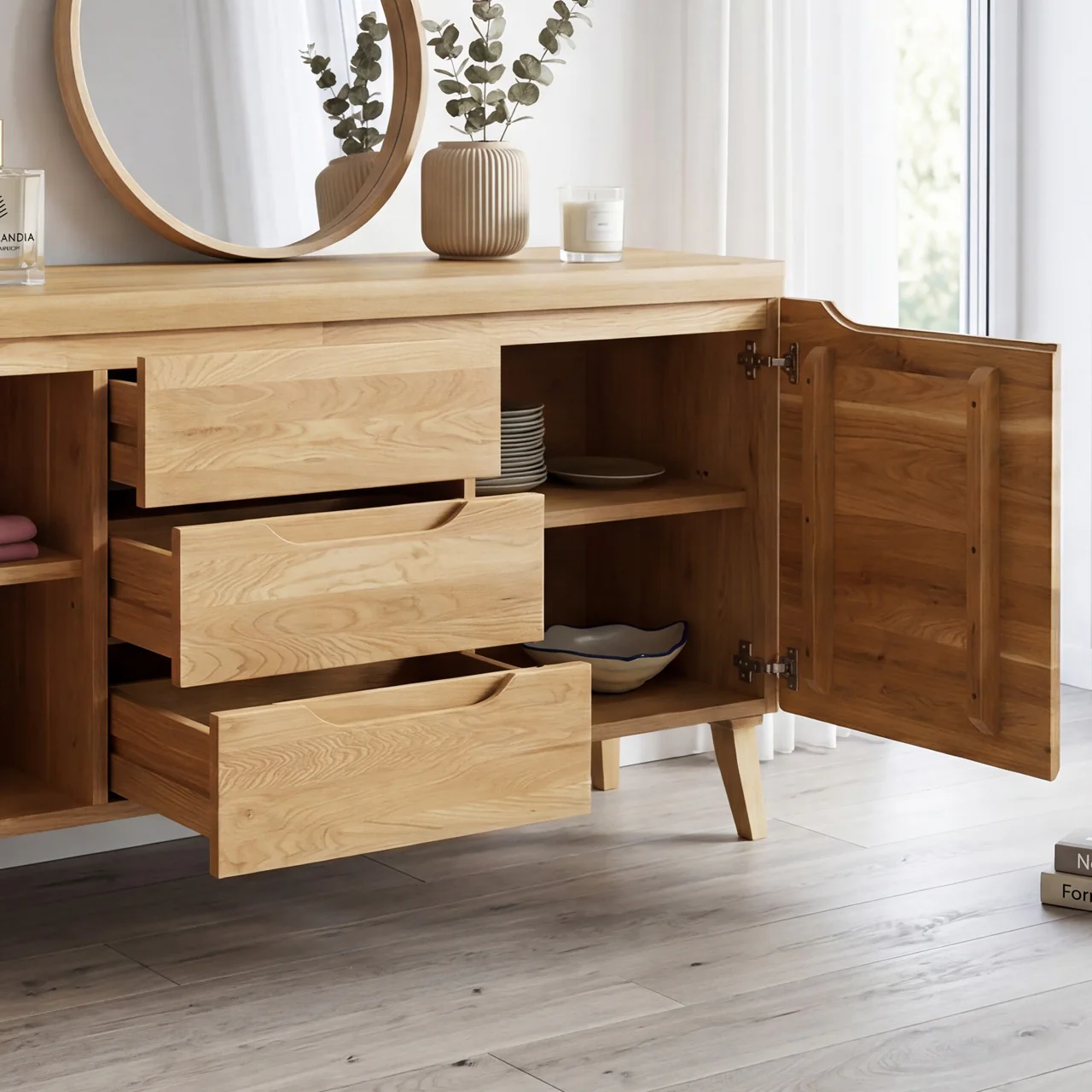 Credenza in rovere massiccio Milan 3 | NordicStory - Image 3