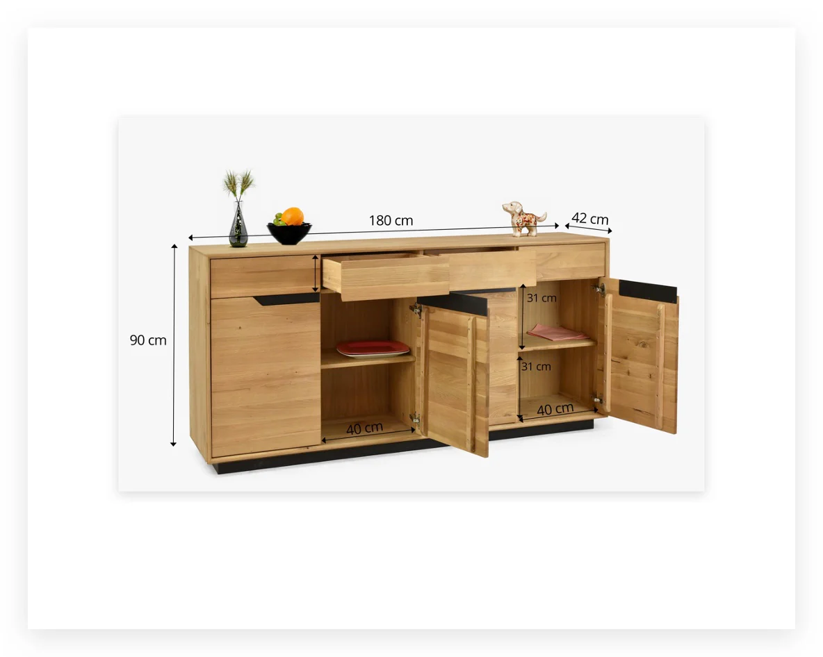 Credenza in legno massello di rovere Bremen | NordicStory - Image 14