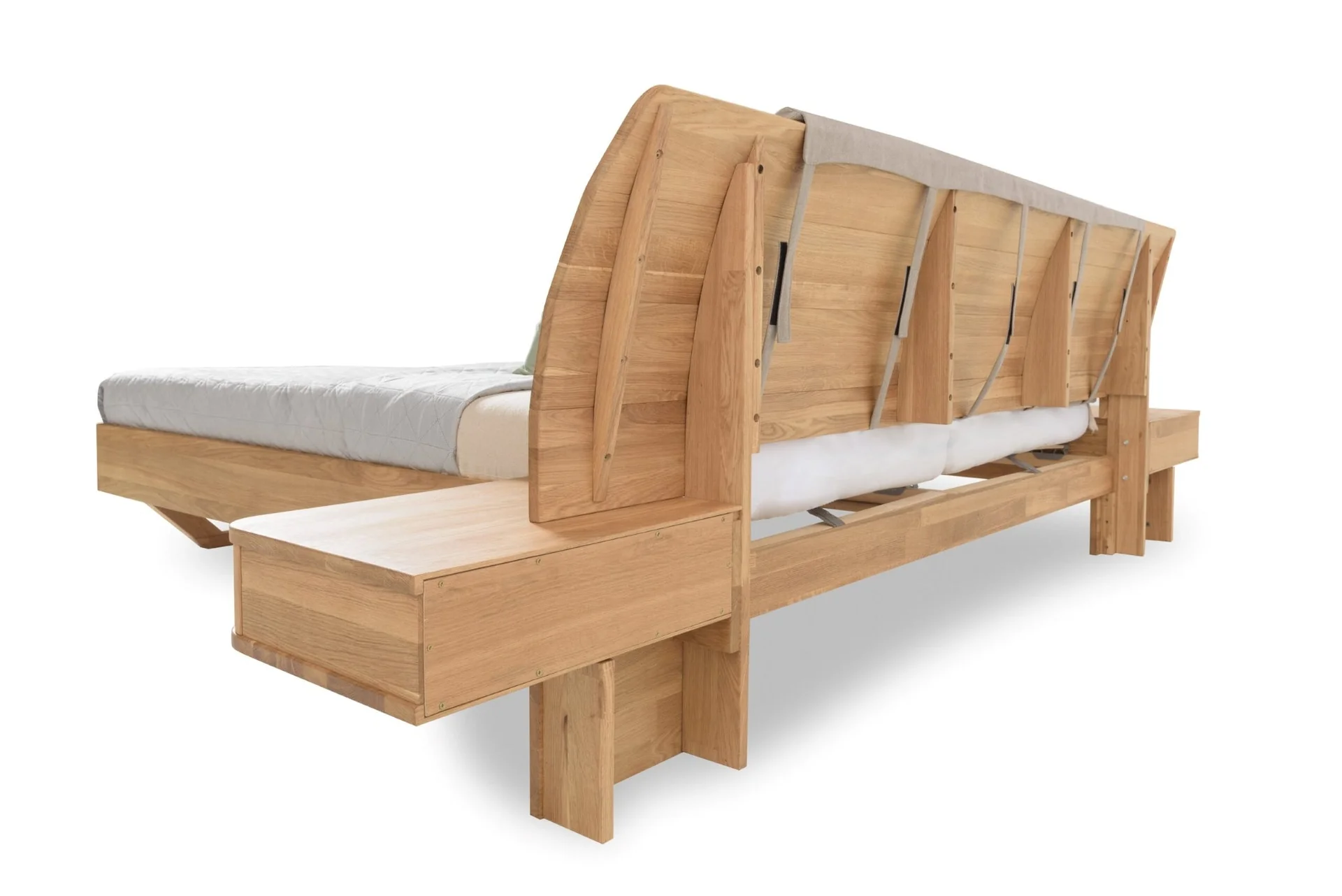 Letto in rovere massello con comodini integrati ALINA | NordicStory - Image 11