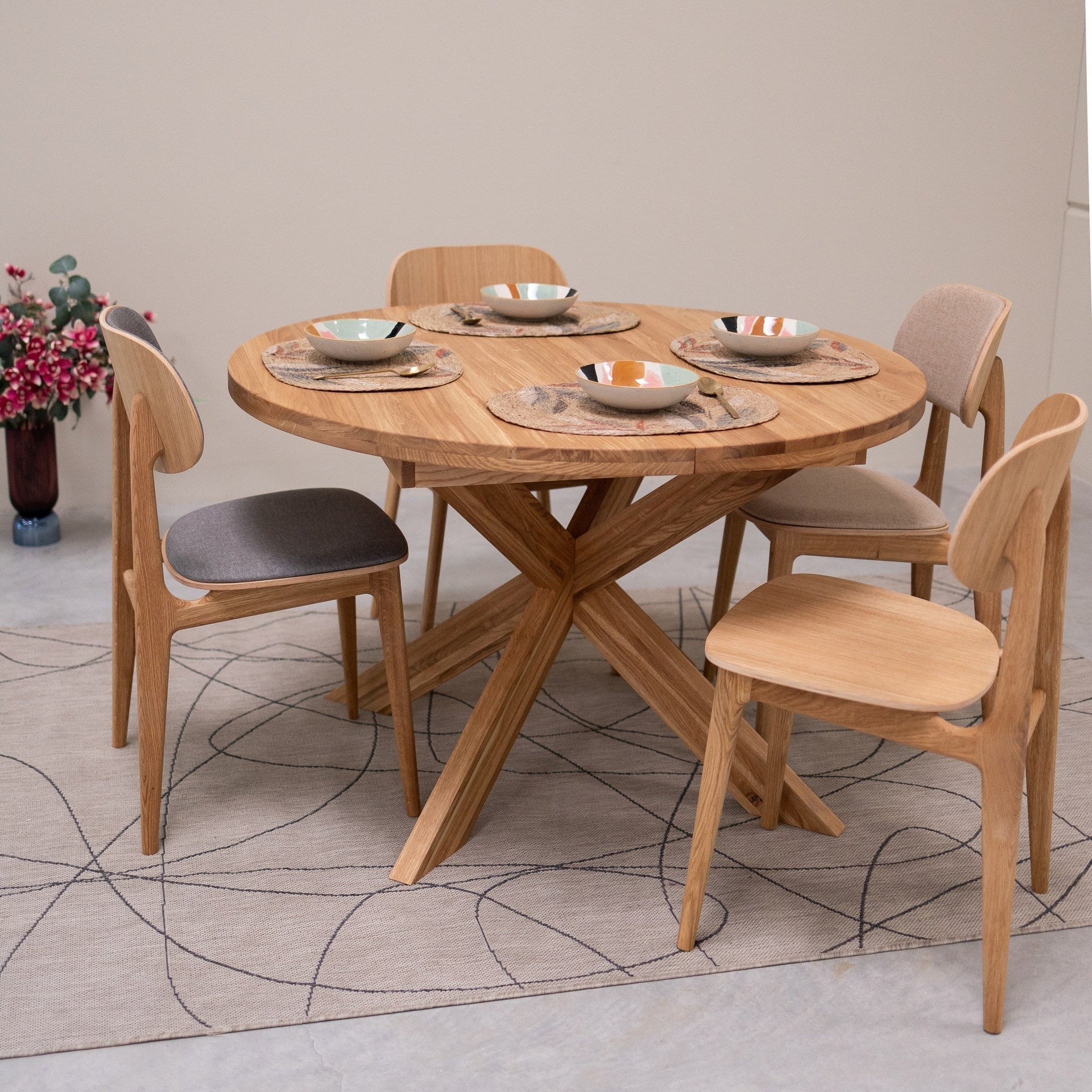 Tavolo da pranzo rotondo allungabile in rovere massiccio Holger | NordicStory - Image 10