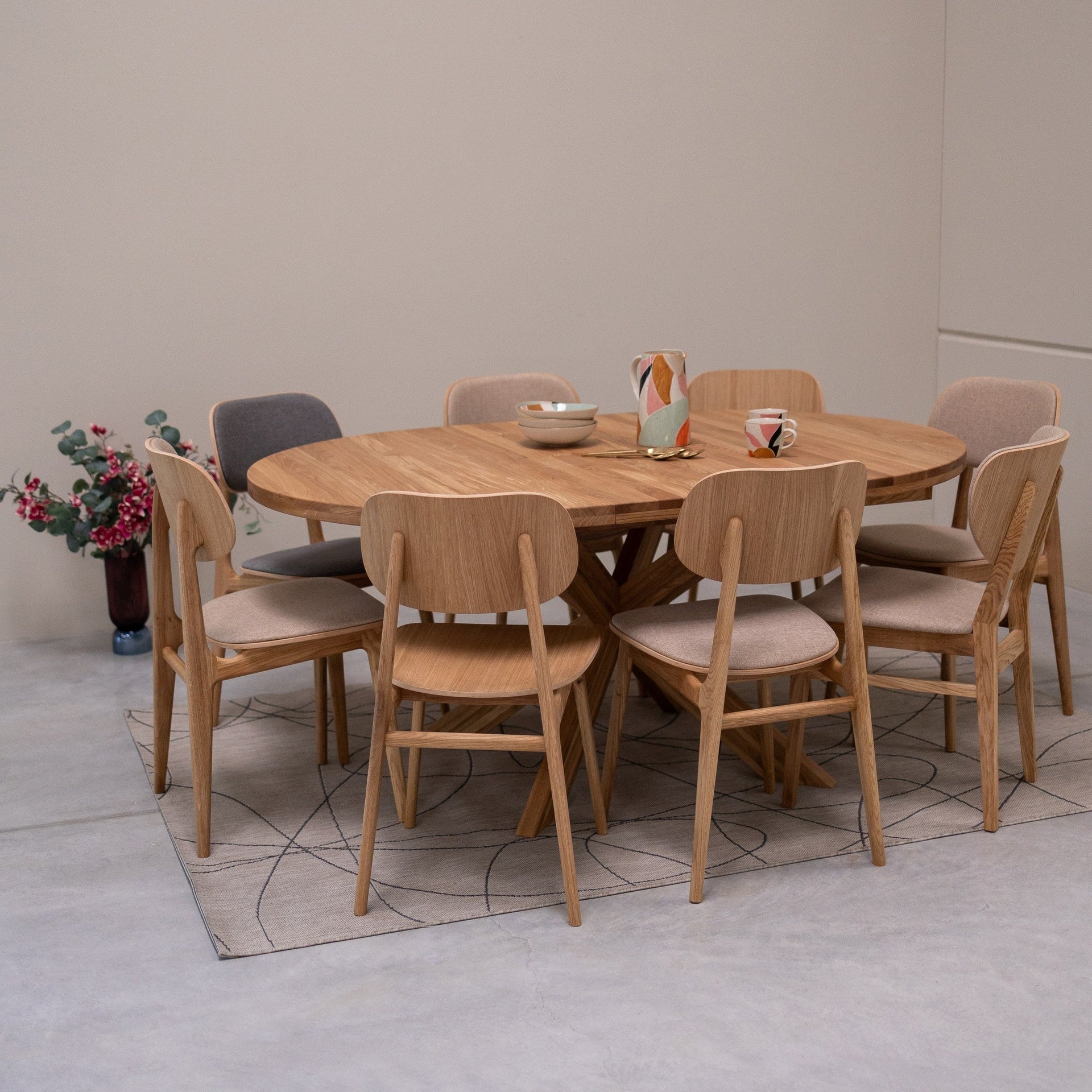 Tavolo da pranzo rotondo allungabile in rovere massiccio Holger | NordicStory - Image 14