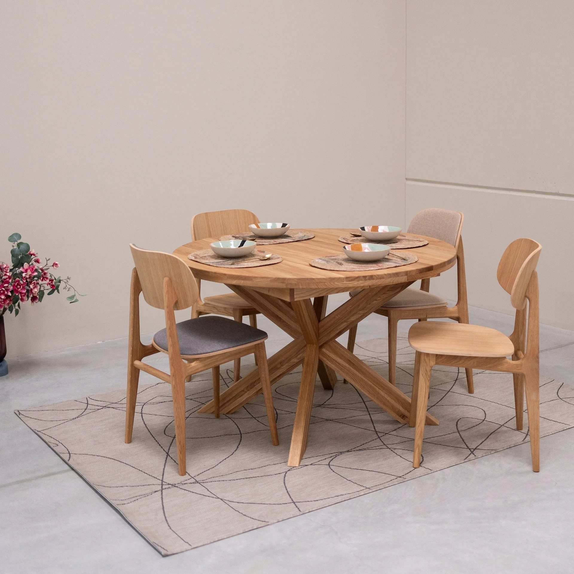Tavolo da pranzo rotondo allungabile in rovere massiccio Holger | NordicStory - Image 9