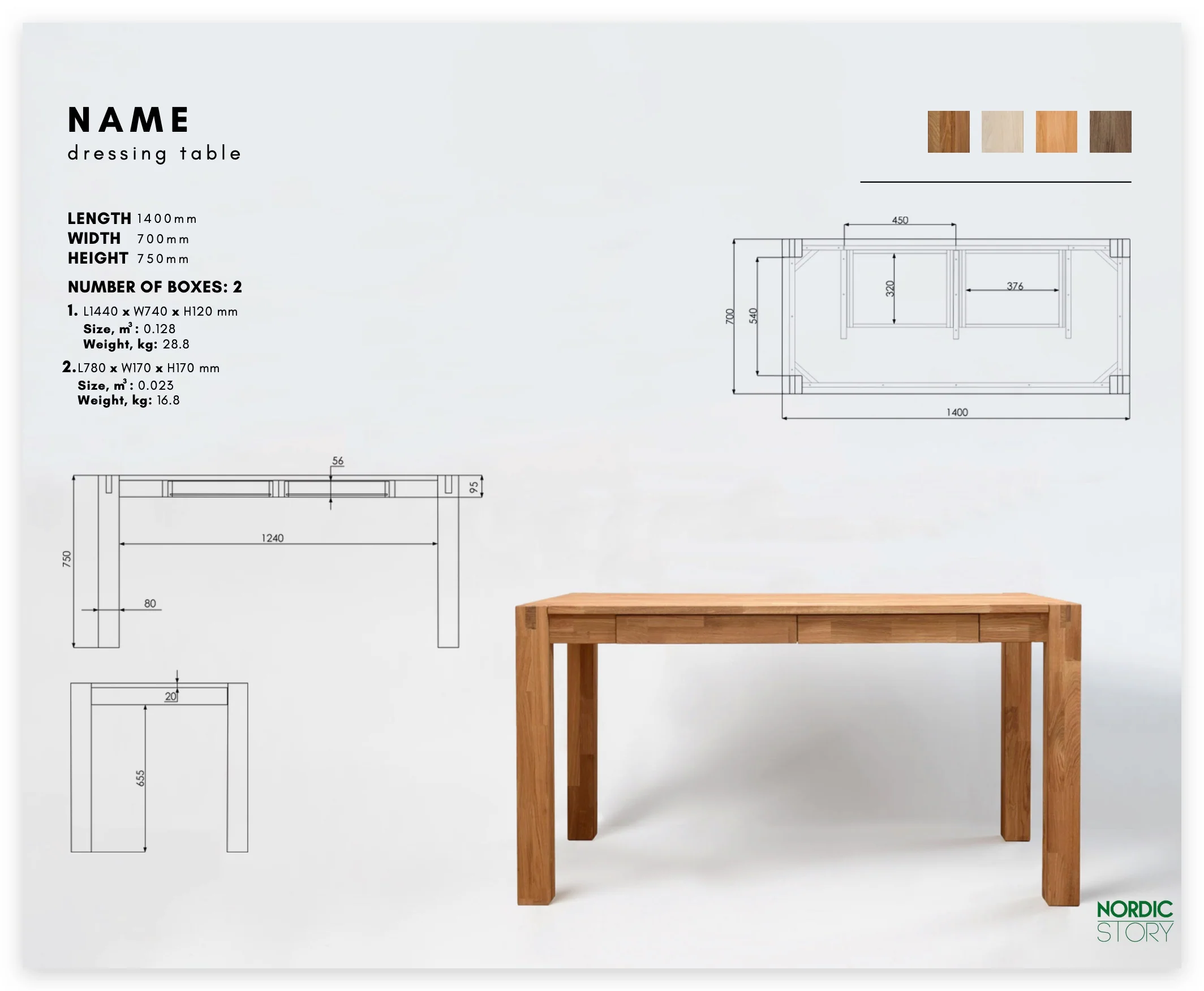 Scrivania in legno massello di rovere Royal | NordicStory - Image 10