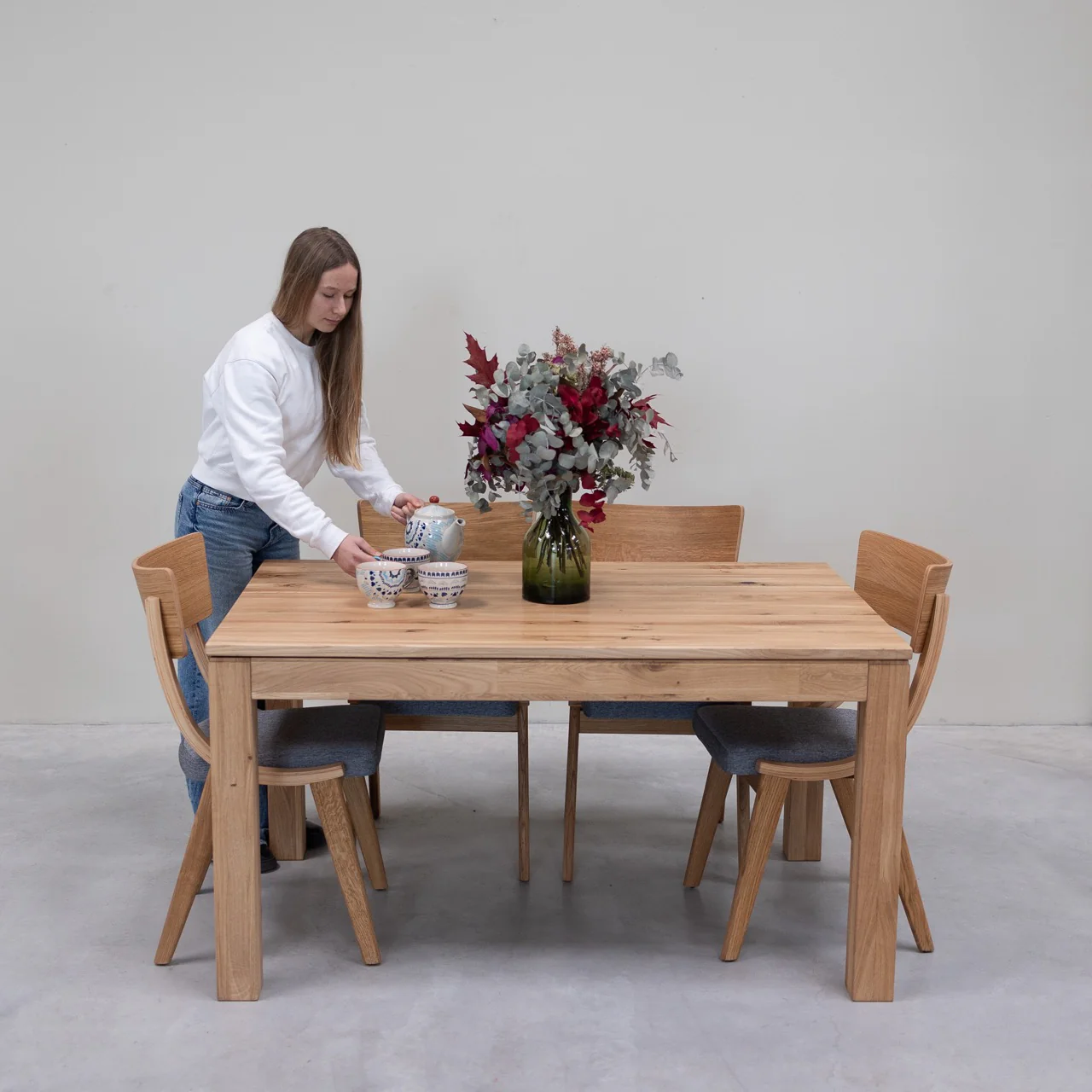 Tavolo da pranzo allungabile in legno massello di rovere L2 | NordicStory - Image 10
