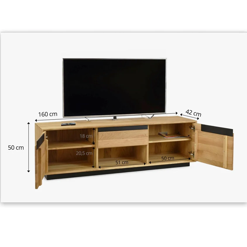 Mobile TV in legno massello di rovere Bremen | NordicStory - Image 12