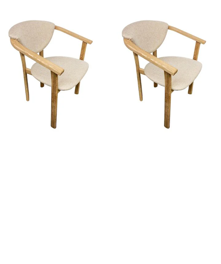 Confezione da 2 o 4 sedie da pranzo Alexis, struttura in rovere massiccio, rivestimento beige | NordicStory - Image 10