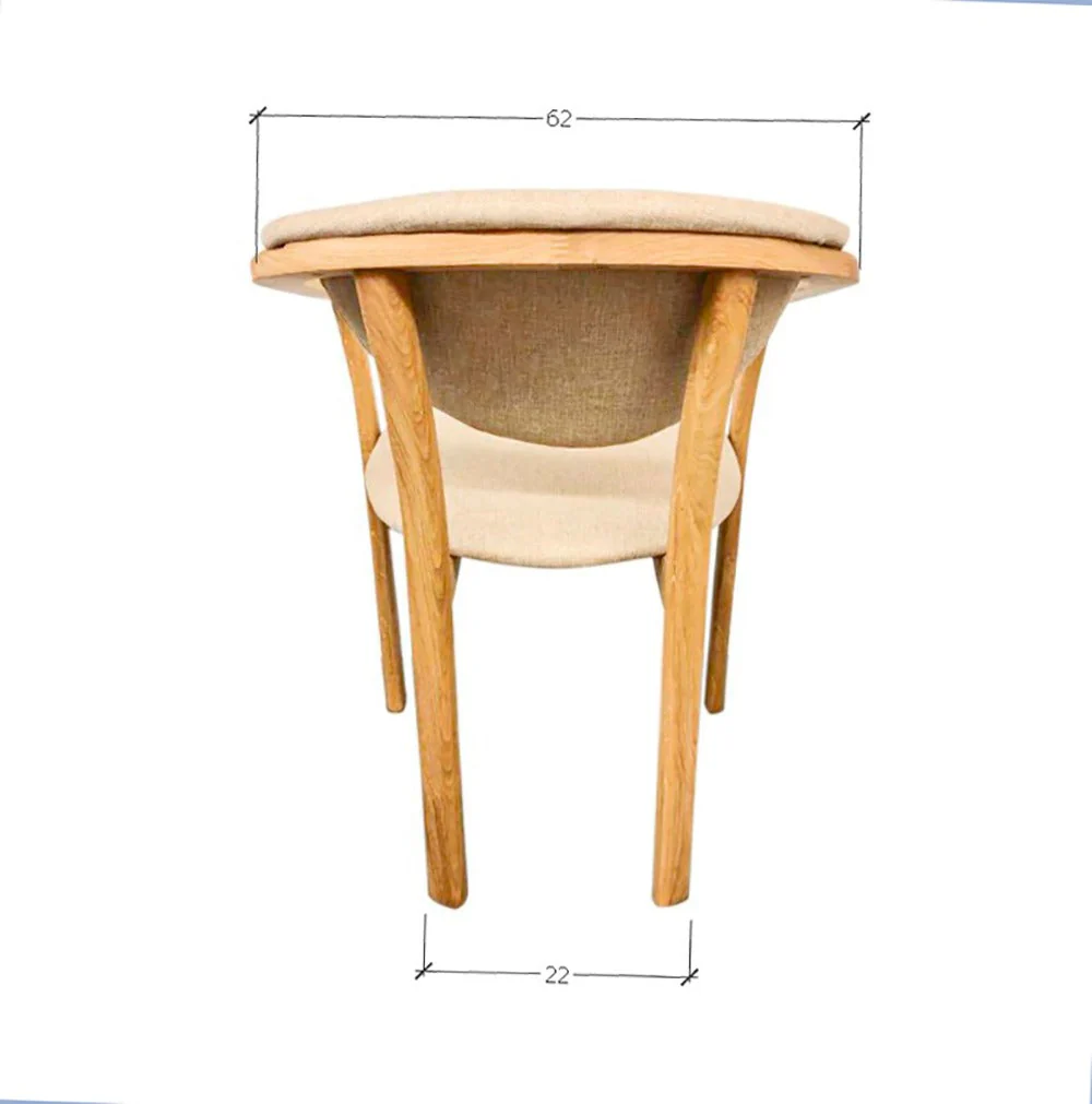 Confezione da 2 o 4 sedie da pranzo Alexis, struttura in rovere massiccio, rivestimento beige | NordicStory - Image 7
