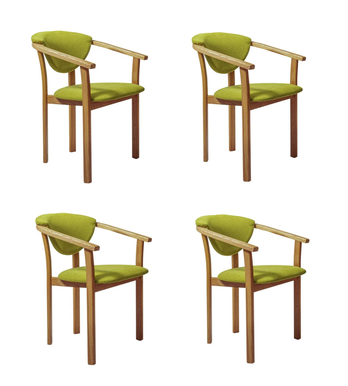 Confezione da 2 o 4 sedie da pranzo Alexis, struttura in rovere massiccio, rivestimento in verde vivo | NordicStory - Image 13