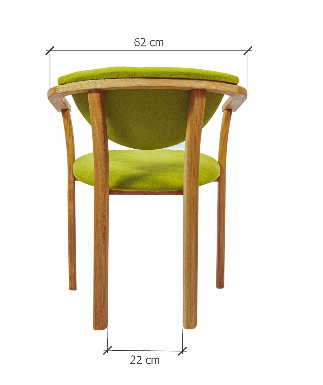 Confezione da 2 o 4 sedie da pranzo Alexis, struttura in rovere massiccio, rivestimento in verde vivo | NordicStory - Image 8