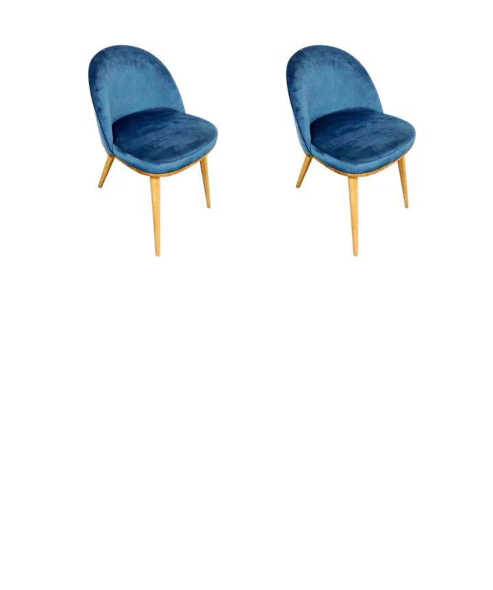 Confezione da 2 o 4 sedie da pranzo Clara, struttura in rovere massiccio, rivestimento in blu Monako | NordicStory - Image 11