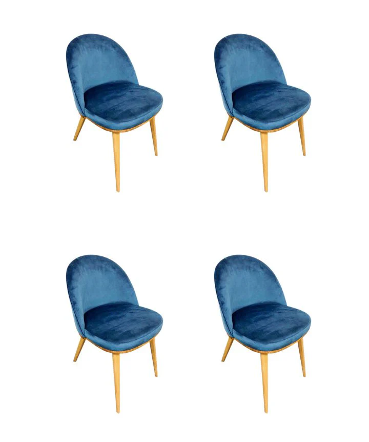 Confezione da 2 o 4 sedie da pranzo Clara, struttura in rovere massiccio, rivestimento in blu Monako | NordicStory - Image 12