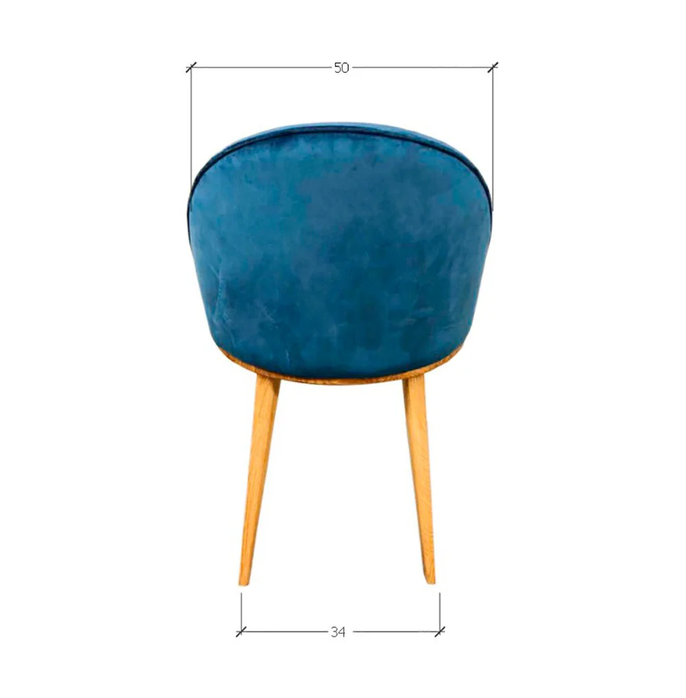 Confezione da 2 o 4 sedie da pranzo Clara, struttura in rovere massiccio, rivestimento in blu Monako | NordicStory - Image 9