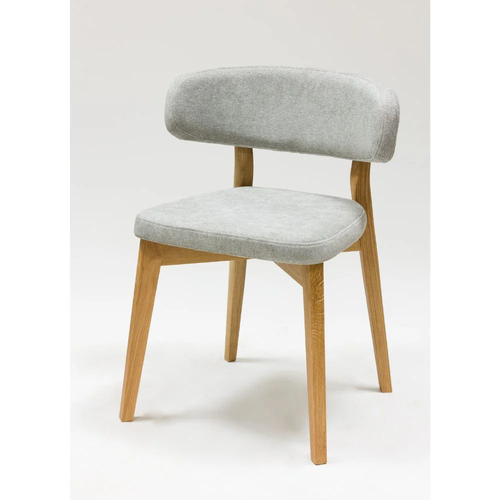 Confezione da 2 o 4 sedie da pranzo Claus in rovere massiccio, rivestite in grigio o marrone | VESKOR - Image 4