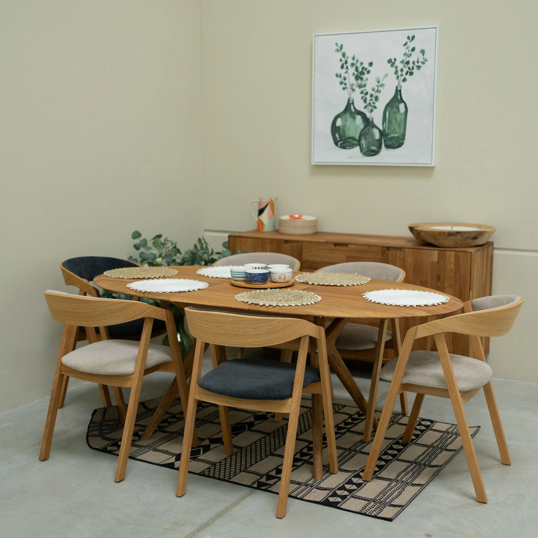 Confezione da 2 o 4 sedie da pranzo Knut in rovere massiccio, rivestimento Beige/Grigio Antracite | VESKOR - Image 7